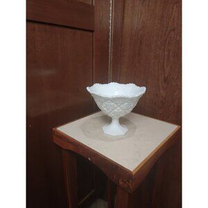 Milk Glass Centerpiece Bowl Compote Vintage 6x8 inches